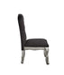 ACME Leonora Side Chair, Deep Taupe Fabric & Vintage Platinum Finish FredCo
