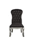 ACME Leonora Side Chair, Deep Taupe Fabric & Vintage Platinum Finish FredCo