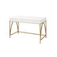 ACME Lightmane Desk, White High Gloss & Gold FredCo