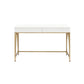 ACME Lightmane Desk, White High Gloss & Gold FredCo