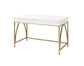 ACME Lightmane Vanity Desk , White High Gloss & Gold Finish FredCo