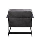 ACME Locnos Accent Chair, Gray Top Grain Leather & Black Finish FredCo