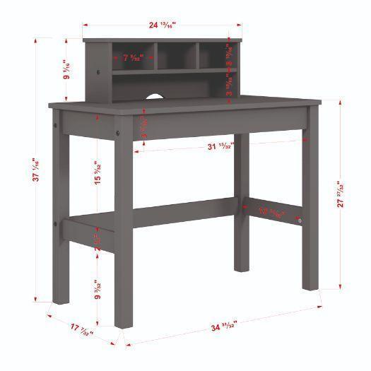 ACME Logan Writing Desk, Gray Finish FredCo