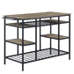 ACME Lona Kitchen Island, Rustic Oak & Black Finish FredCo