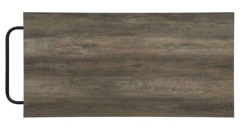 ACME Lona Kitchen Island, Rustic Oak & Black Finish FredCo