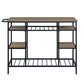 ACME Lona Kitchen Island, Rustic Oak & Black Finish FredCo