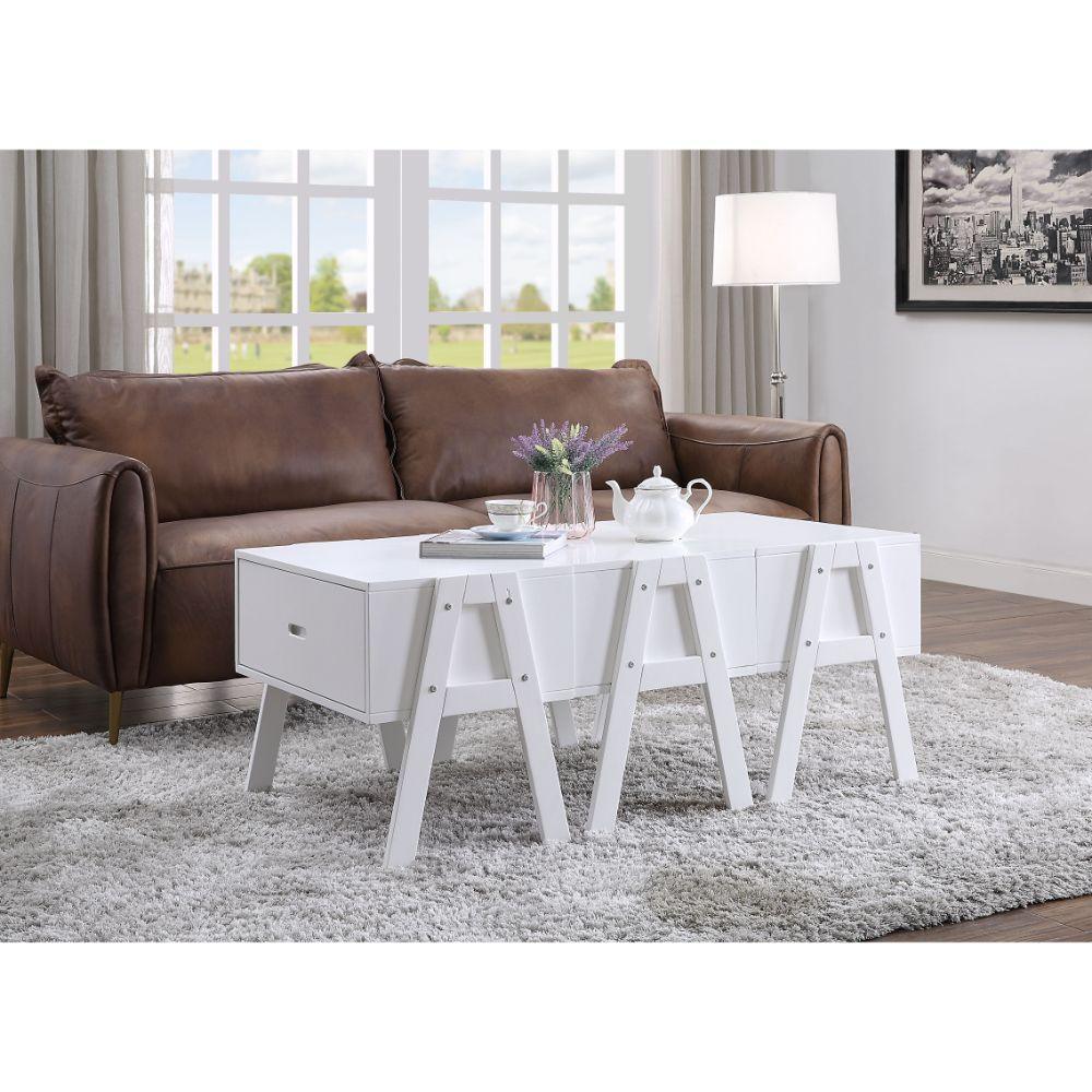 ACME Lonny Coffee Table (Convertible), White FredCo
