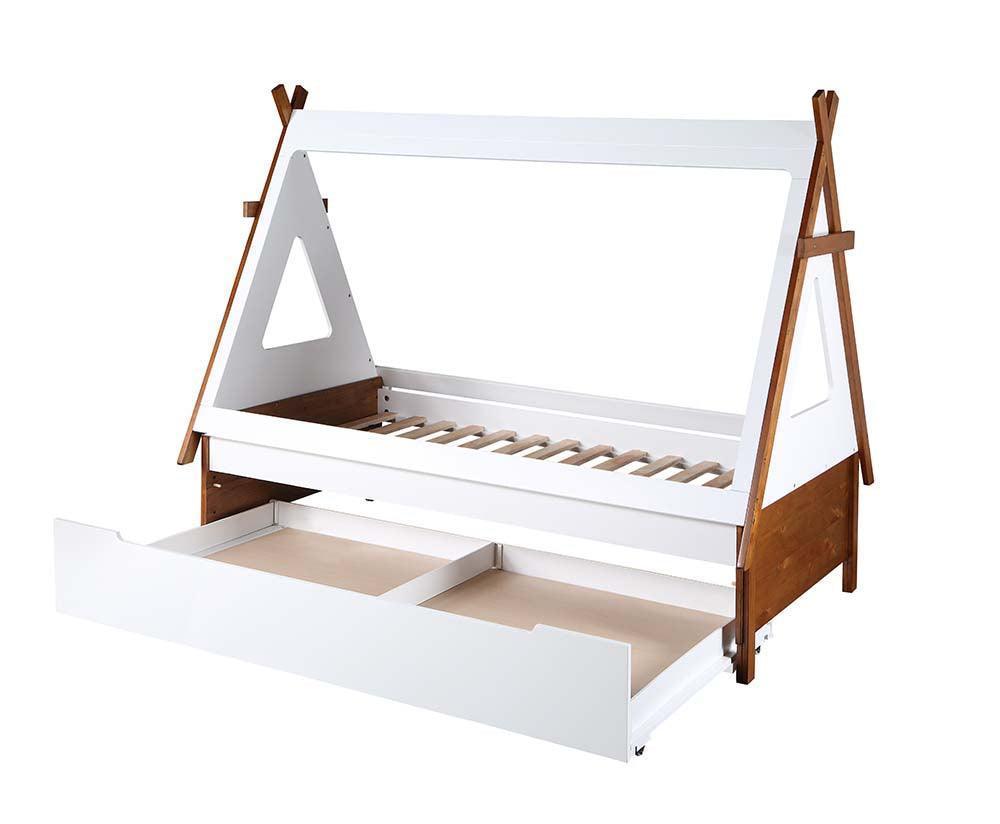 ACME Loreen Twin Bed, Oak & White Finish FredCo
