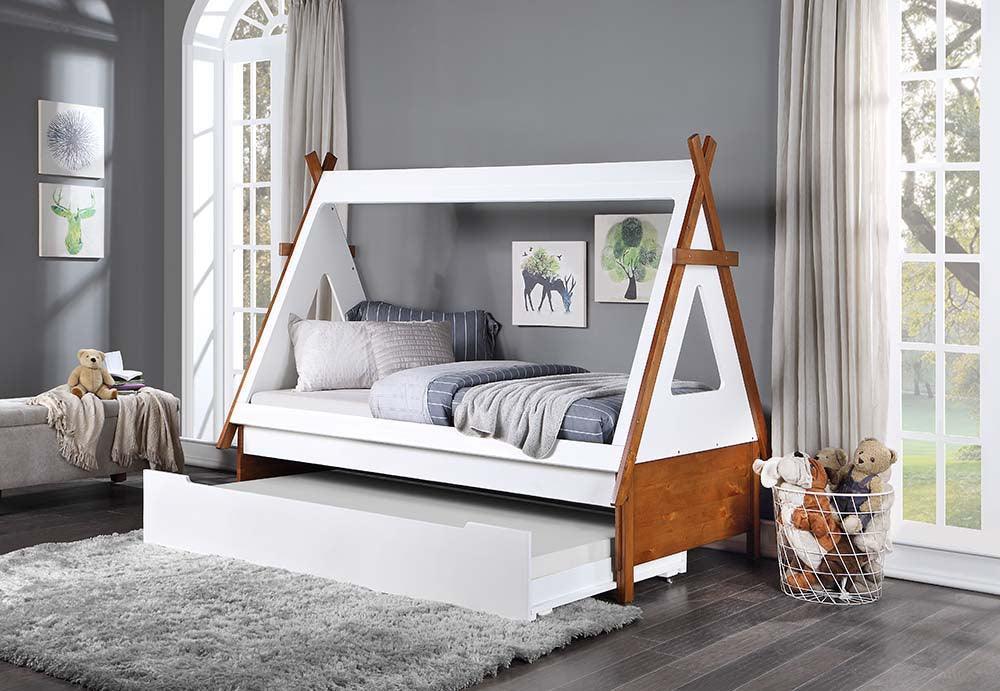 ACME Loreen Twin Bed, Oak & White Finish FredCo