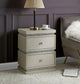 ACME Lotus Accent Table, Ivory PU & Faux Diamonds FredCo