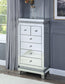 ACME Lotus Cabinet, Mirrored & Faux Crystals Inlay FredCo