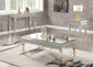 ACME Lotus Coffee Table, Mirrored & Faux Crystals Inlay FredCo