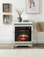 ACME Lotus Fireplace, Mirrored & Faux Diamonds FredCo