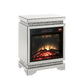 ACME Lotus Fireplace, Mirrored & Faux Diamonds FredCo