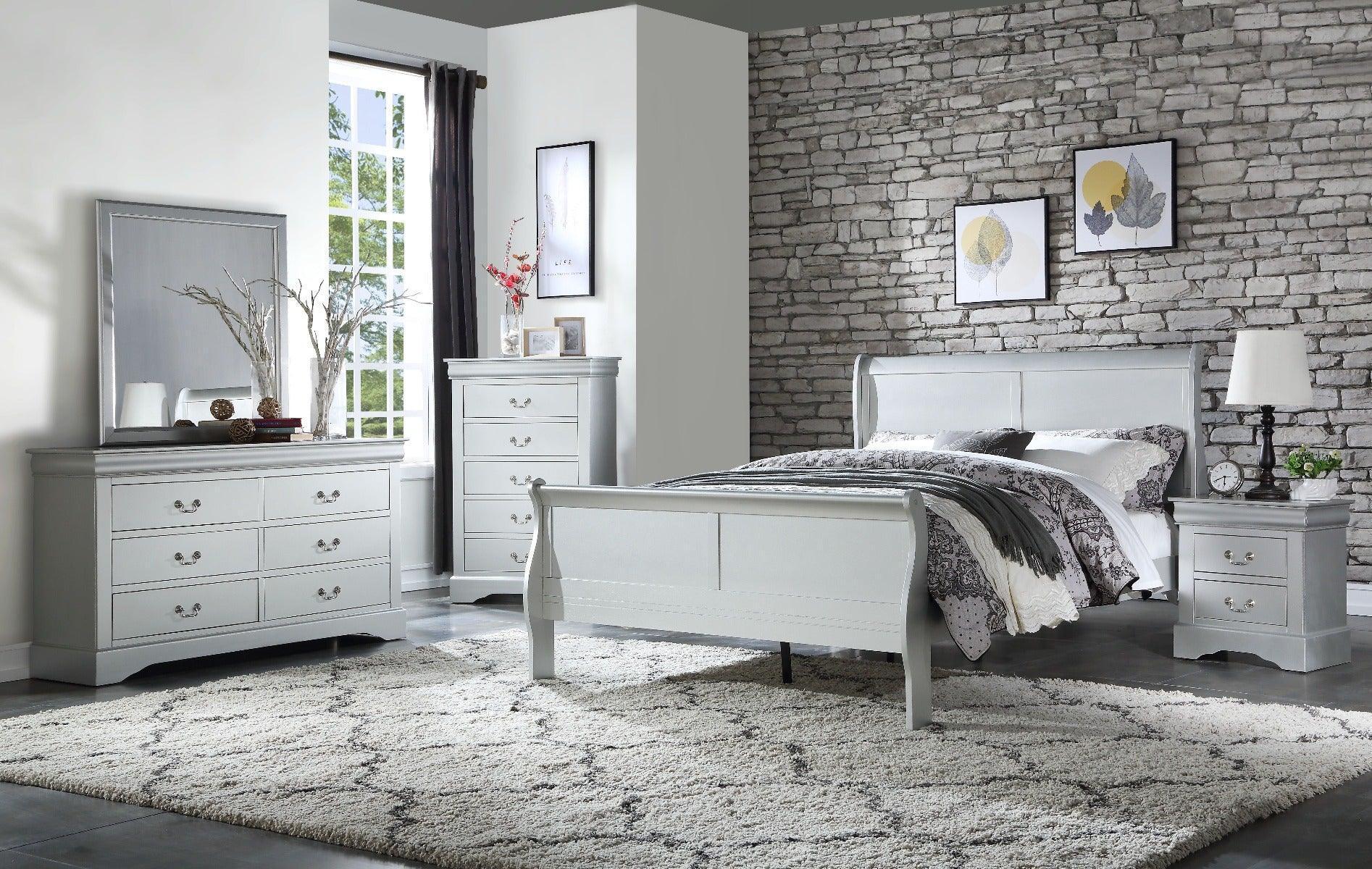 ACME Louis Philippe Full Bed, Platinum 26745F FredCo