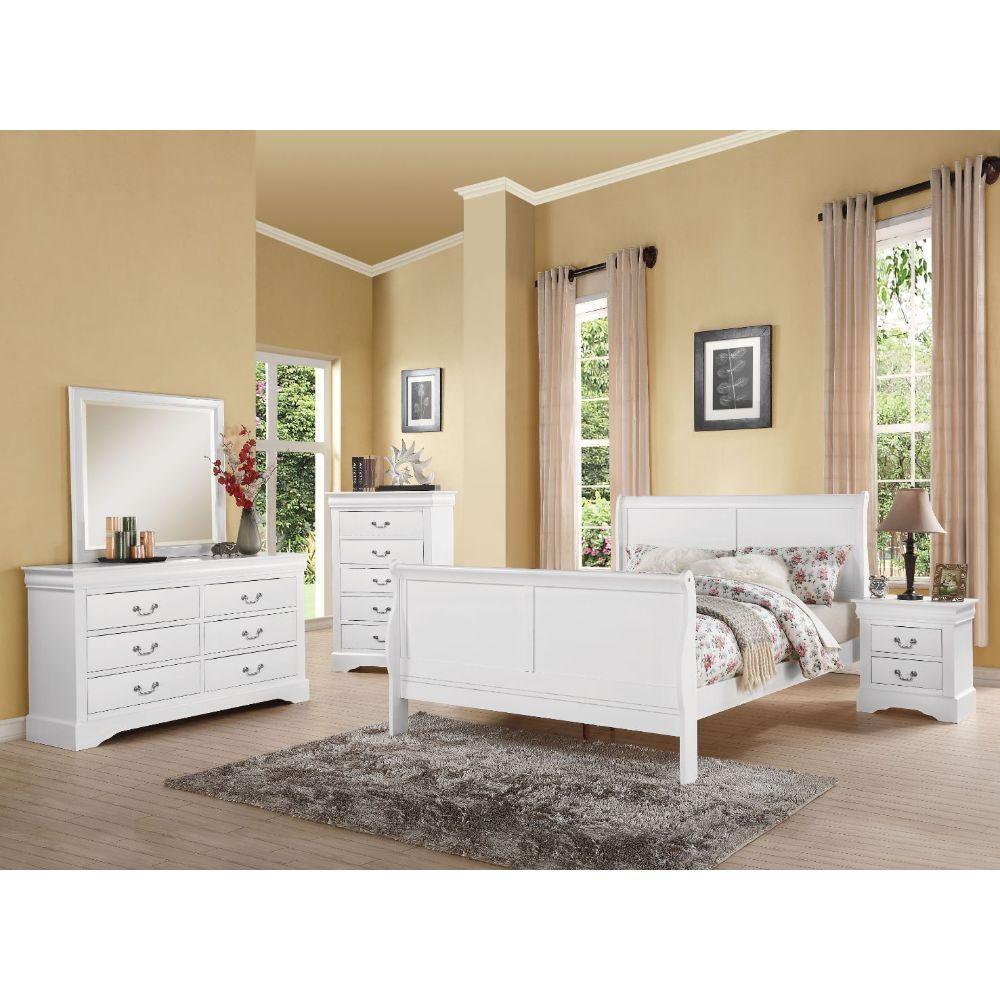 ACME Louis Philippe III Queen Bed, White 24500Q FredCo