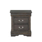 ACME Louis Philippe Nightstand, Dark Gray FredCo