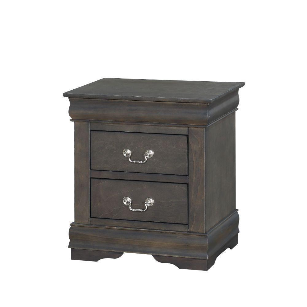 ACME Louis Philippe Nightstand, Dark Gray FredCo