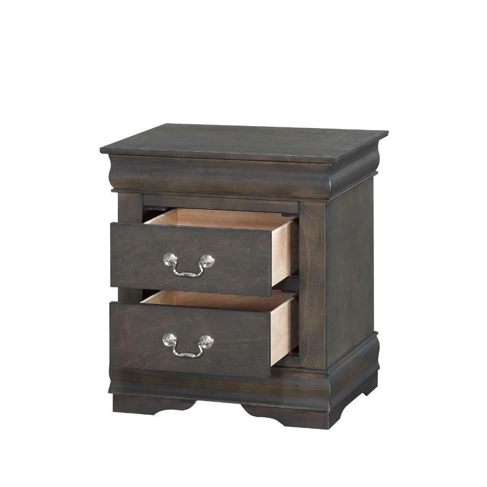 ACME Louis Philippe Nightstand, Dark Gray FredCo