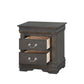 ACME Louis Philippe Nightstand, Dark Gray FredCo
