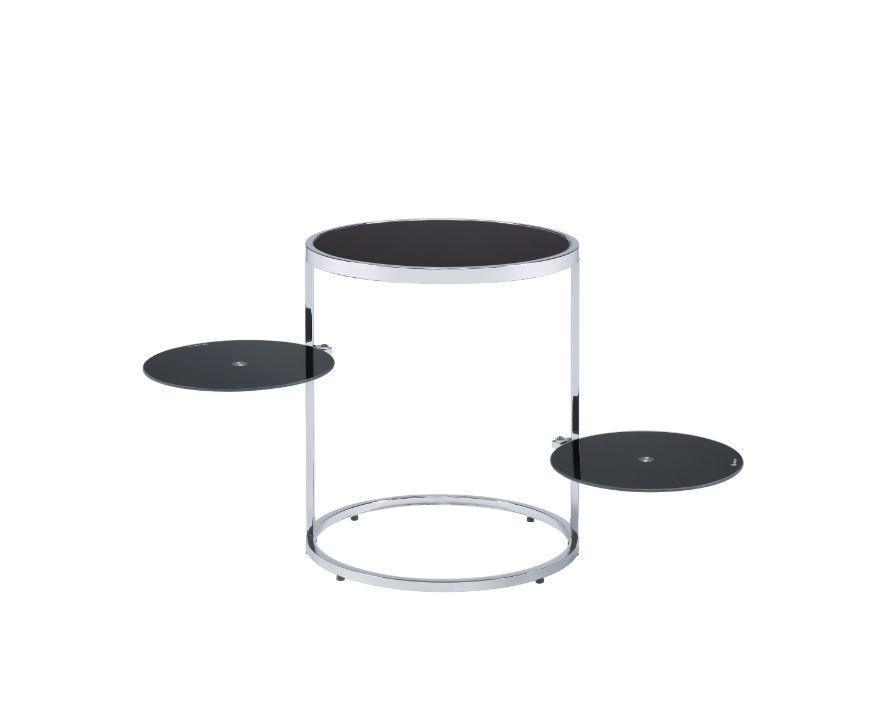 ACME Lynch Side Table, Black & Chrome Finish FredCo
