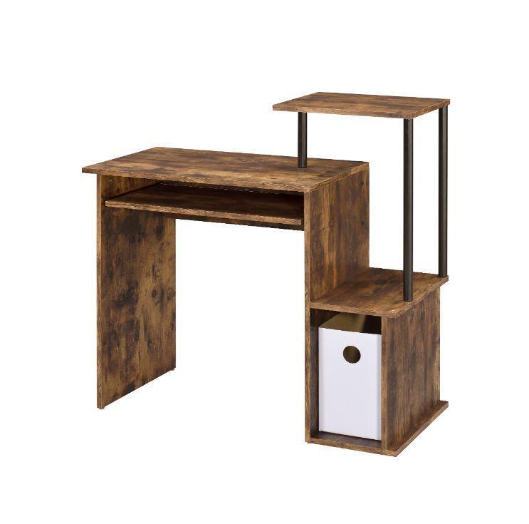 Acme Computer Desk ACME Lyphre Computer Desk, Weathered Oak & Black Finish