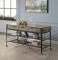 ACME Macaria Kitchen Island, Rustic Oak & Black FredCo