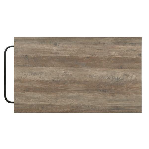 ACME Macaria Kitchen Island, Rustic Oak & Black FredCo