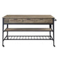 ACME Macaria Kitchen Island, Rustic Oak & Black FredCo
