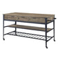 ACME Macaria Kitchen Island, Rustic Oak & Black FredCo