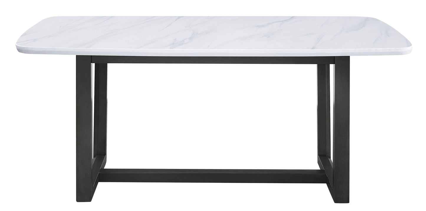 ACME Madan Dining Table, Marble Top & Weathered Gray Finish FredCo