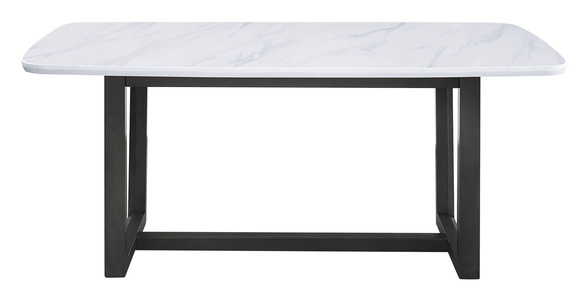 ACME Madan Dining Table, Marble Top & Weathered Gray Finish FredCo