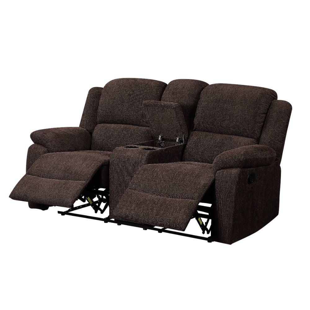 ACME Madden Loveseat w/Console (Motion), Brown Chenille FredCo