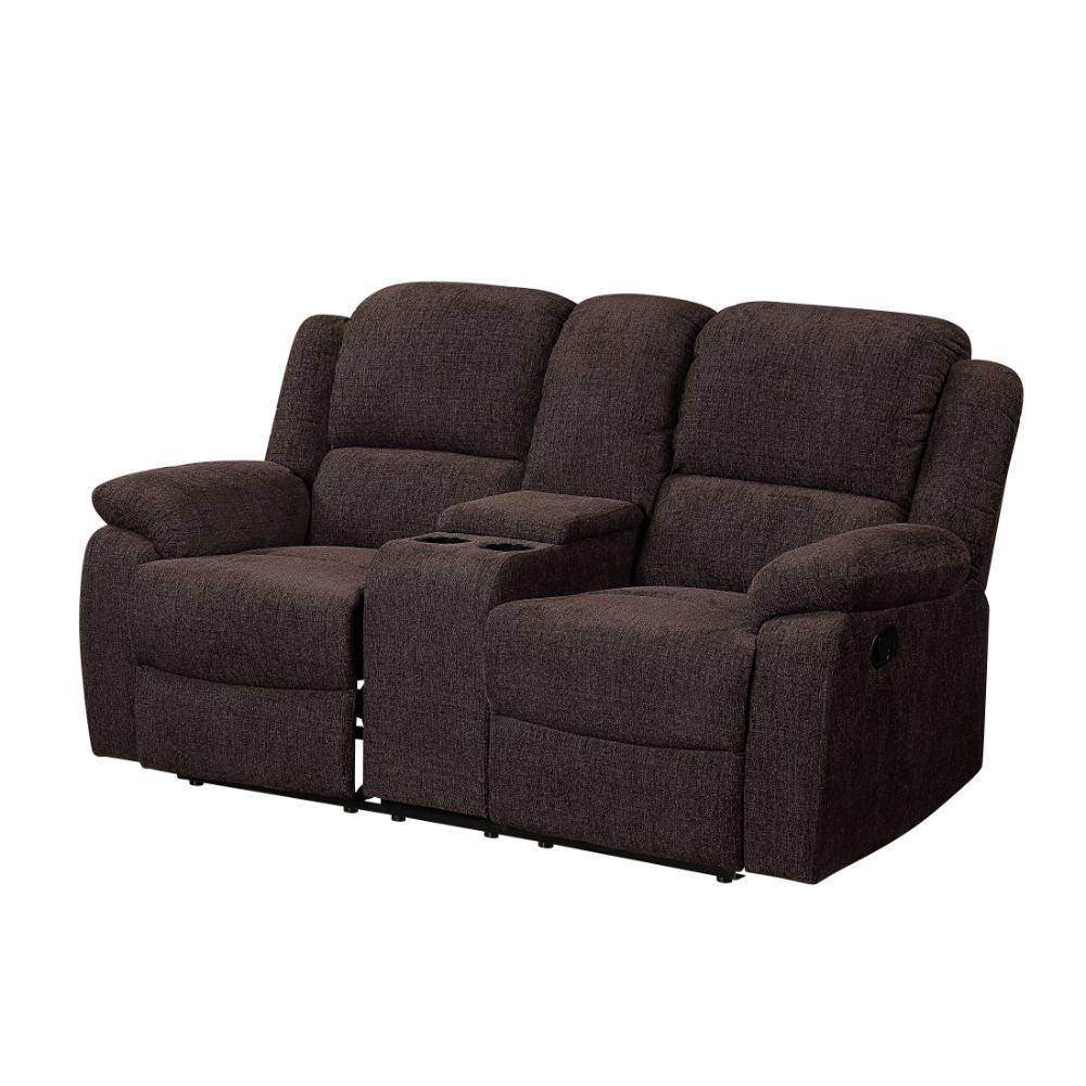 ACME Madden Loveseat w/Console (Motion), Brown Chenille FredCo