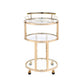 ACME Madelina Serving Cart, Gold & Clear Glass FredCo
