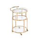ACME Madelina Serving Cart, Gold & Clear Glass FredCo