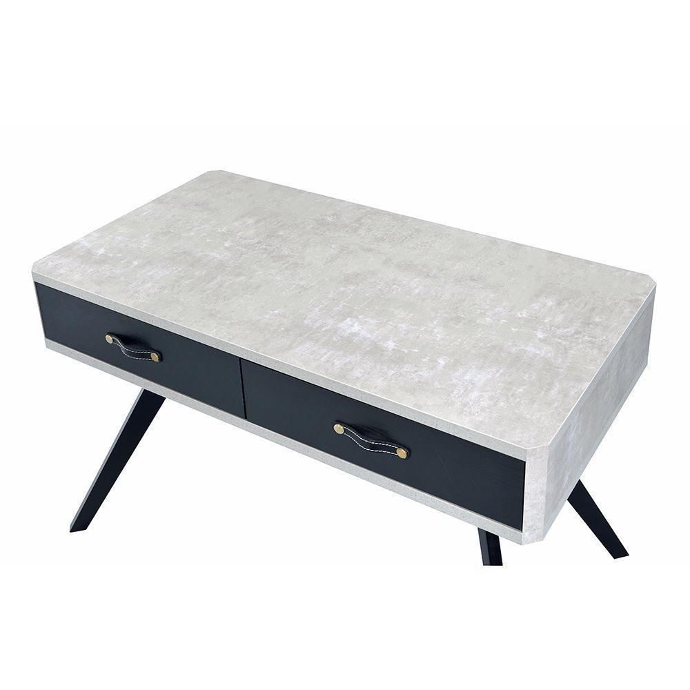 ACME Magna Desk, Faux Concrete & Black FredCo