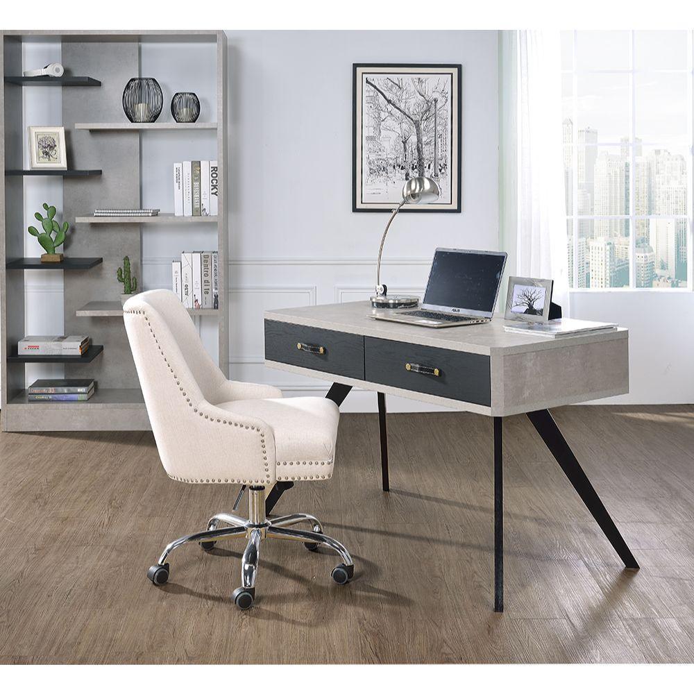 ACME Magna Desk, Faux Concrete & Black FredCo