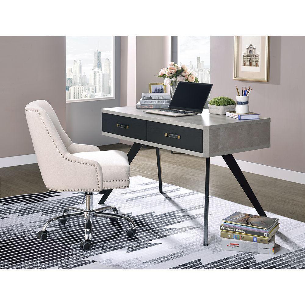 ACME Magna Desk, Faux Concrete & Black FredCo
