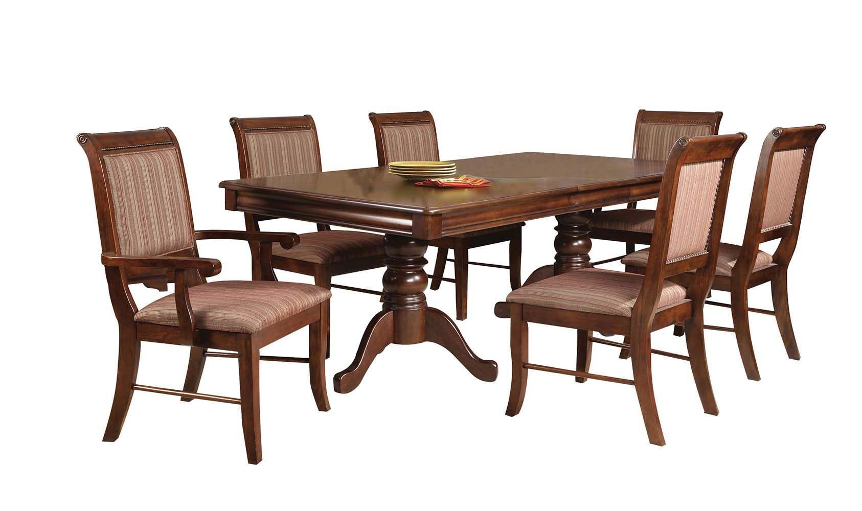 ACME Mahavira Dining Table w/Double Pedestal, Espresso 60680 FredCo