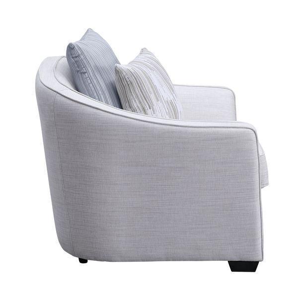 ACME Mahler Loveseat w/4 Pillows, Beige Linen FredCo