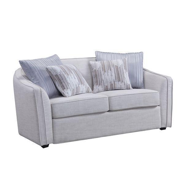 ACME Mahler Loveseat w/4 Pillows, Beige Linen FredCo