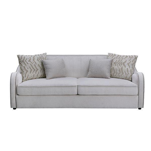 ACME Mahler Sofa w/4 Pillows, Beige FredCo