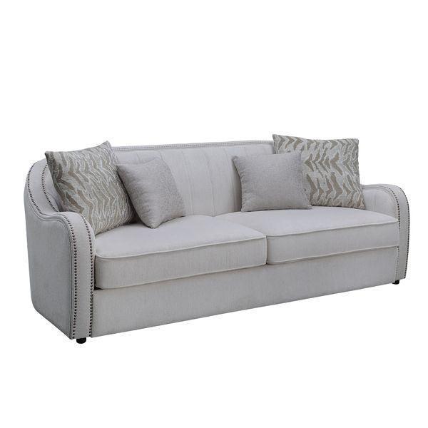 ACME Mahler Sofa w/4 Pillows, Beige FredCo