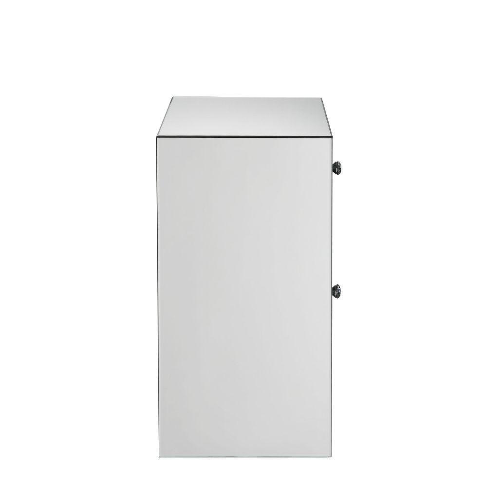 ACME Maisha Accent Table Mirrored & Faux Crystals FredCo