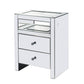 ACME Malish Accent Table w/LED, Mirrored FredCo