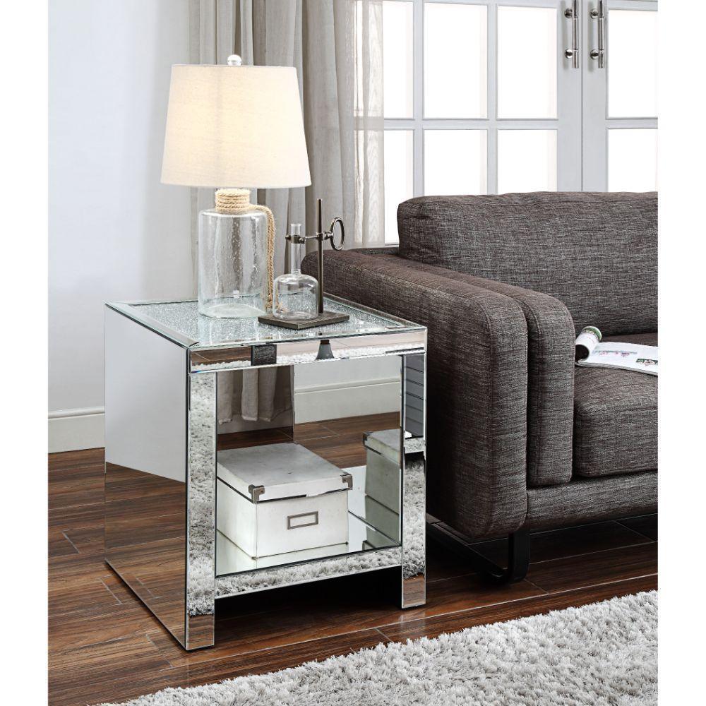 ACME Malish End Table, Mirrored FredCo
