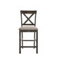 ACME Martha II Counter Height Chair (Set-2), Tan Linen & Weathered Gray FredCo