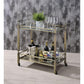 ACME Matiesen Serving Cart, Antique Gold & Clear Glass FredCo