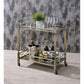 ACME Matiesen Serving Cart, Antique Gold & Clear Glass FredCo